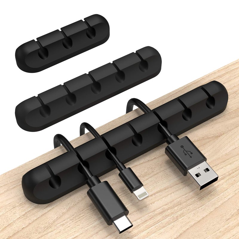 INCHOR Cable Clips, INCHOR Cable Organizer Cord Holder for Desk, Charging Cable Holder Cord Clips, Nightstand Cord Organizer Cable Management Wire Clip (7, 5, 3 Slots) - Image 1